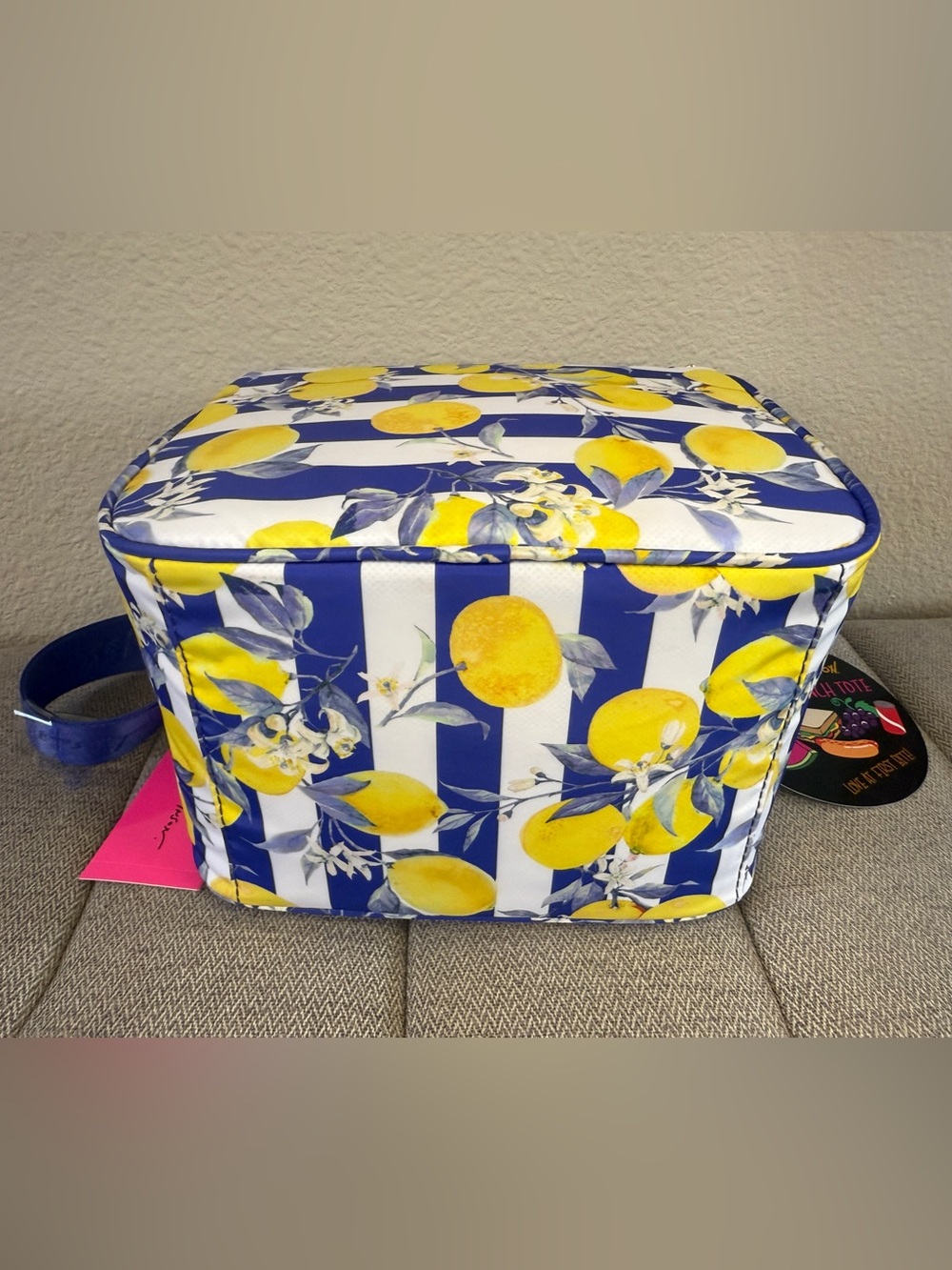 Betsey Johnson Insulted Lunch Tote, Lemon Print - Picture 7 of 15